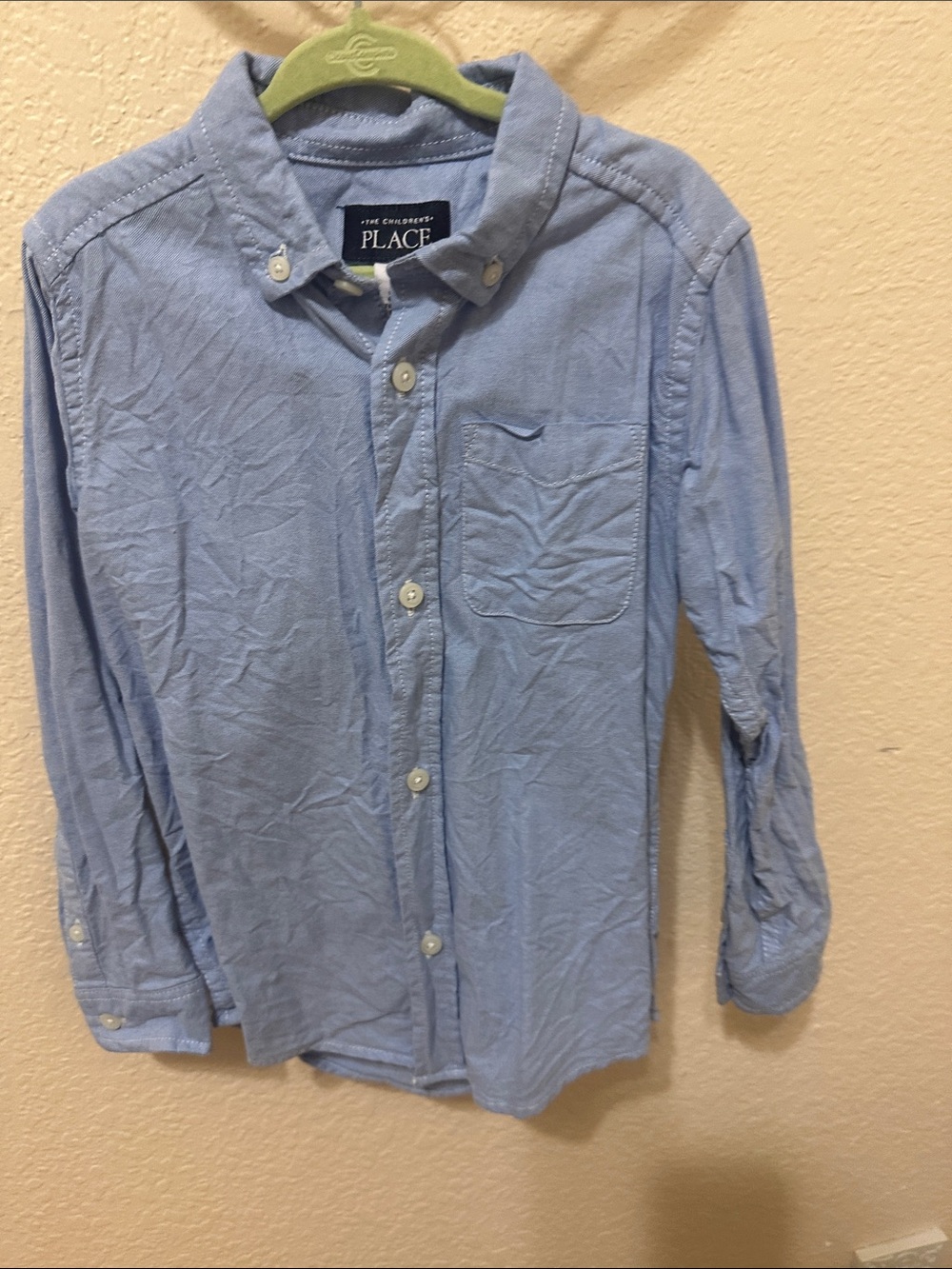 3/15$ The Children's Place Light Blue Button-Down Shirt with Chest Pocket